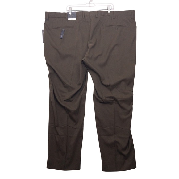 GS Perfect Fit Dress Pants Mens Size 54/32 Olive Green Alterable Trousers New - Picture 2 of 12
